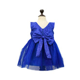 Sleeveless Crushed Sequin Knee Length Front Back Bows Pageant Frock