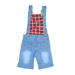 Beautiful Heart Embroidered Girl Dungaree Shorts