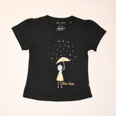 Girl Half Sleeves Rain Star T Shirt