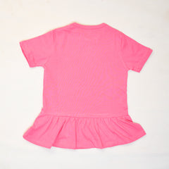 Girl Half Sleeves Unicorn Frill T Shirt