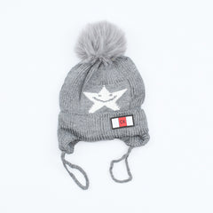 Kids Star Pattern Pom Pom Bennie