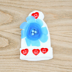 New Born Blue Flower Cap