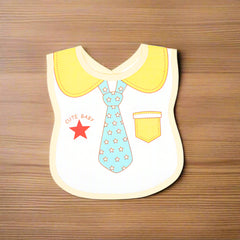 Silver Spoon Cute Baby Collar Tie Style Bib