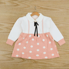 Girls Polka Dots Frock Style Sweater