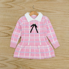 Checkered Peplum Girls Sweater