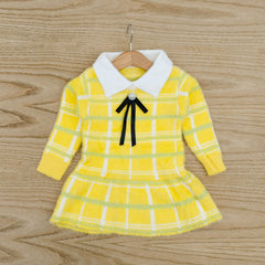 Checkered Peplum Girls Sweater