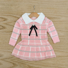 Checkered Peplum Girls Sweater