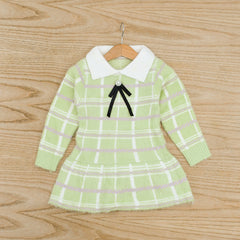 Checkered Peplum Girls Sweater