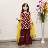 Girl Sharara Kurti Dress with Gota Work