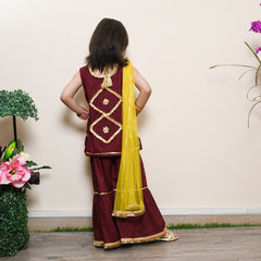 Girl Sharara Kurti Dress with Gota Work