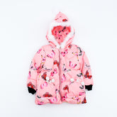 Girl Butterfly Puffer Jacket with Hood