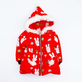 Girl Bunny Puffer Jacket With Hood