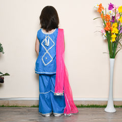 Girl Sharara Kurti Dress with Gota Work