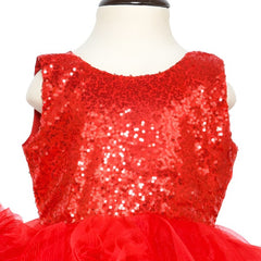 Sequin Floral All Over and Around Ruffles Frock