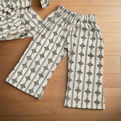 Girls 2 Piece Peplum Belted Top and Plazo Pants Dress