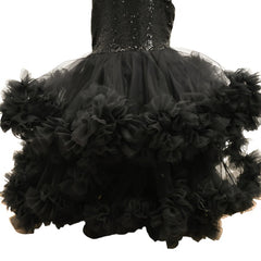 Sequin Floral All Over And Around Ruffles Frock