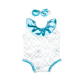 Baby Girl Romper All Over Frilled Romper Headband Dress Set