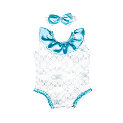 Baby Girl Romper All Over Frilled Romper Headband Dress Set