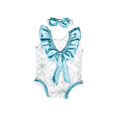 Baby Girl Romper All Over Frilled Romper Headband Dress Set