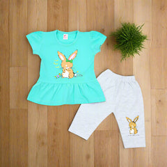 Bunny Adventure Girls 2 Piece Peplum & Capri Set