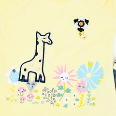 Sunny Day Embroidered Girls 2 Piece Peplum & Capri Set