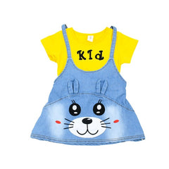 Sparkling Kid Cotton & Denim Frock