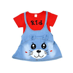 Sparkling Kid Cotton & Denim Frock