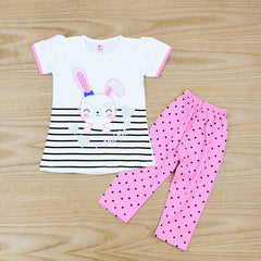 Cute Bunny Girls 2 Piece Peplum & Capri Set