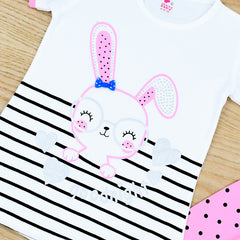 Cute Bunny Girls 2 Piece Peplum & Capri Set