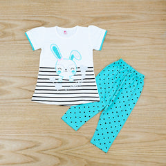 Cute Bunny Girls 2 Piece Peplum & Capri Set