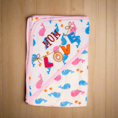 Little Home Tiny Fish Mom Love Baby Hooded Towel