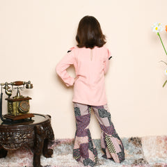 Front Ruffle Top & Gherara/Flare Pants