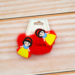 Princess Snow White Stylish & Fashionable Fancy Faux Fur Girls Hair Scrunchies Set