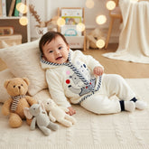 Children's hoodie and pants set with cartoon design.