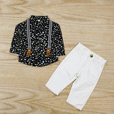 Bow Tie 2 Piece Boys Shirt and Pants Suspenders Dress