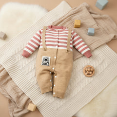 Stipes Suspenders Infant Newborn Baby Girl Baby Boy Romper