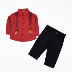 Bow Tie 2 Piece Boys Shirt and Pants Suspenders Dress