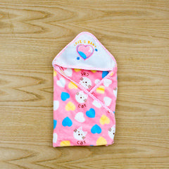 Hooded Hello Cat Unisex Baby Flannel Blanket