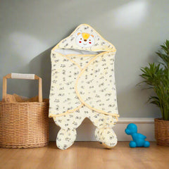 Newborn Baby Receiving Blanket Wearable Cute Bear Swaddle Blanket Flannel Quilted Sleeping Bag