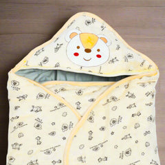 Newborn Baby Receiving Blanket Wearable Cute Bear Swaddle Blanket Flannel Quilted Sleeping Bag