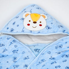 Newborn Baby Receiving Blanket Wearable Cute Bear Swaddle Blanket Flannel Quilted Sleeping Bag