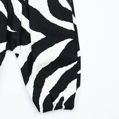 Zebra Pattern Hello Kitten Elasticated Girl Dungaree Pants