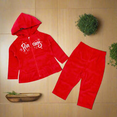 Embroidered Princess Flannel 2 Piece Baby Girl & Toddler Girl Dress