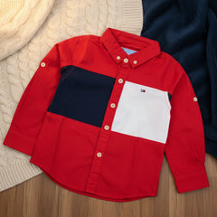 Blue & White Boys Superior Quality 100% Cotton Dress Shirt