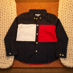 Blue & White Boys Superior Quality 100% Cotton Dress Shirt