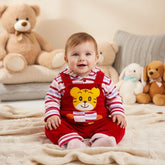 Heavy Quilted Velvet Tiger 2 Piece Baby Boy Baby Girl Dungaree Dress