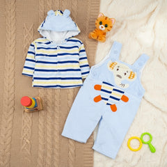 Heavy Quilted Velvet Tiger 2 Piece Baby Boy Baby Girl Dungaree Dress