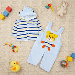 Heavy Quilted Velvet Elephant 2 Piece Baby Boy Baby Girl Dungaree Dress