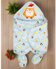 Crystal Velvet Penguin Cotton Padded Sleeping Bag with Chest Quilt