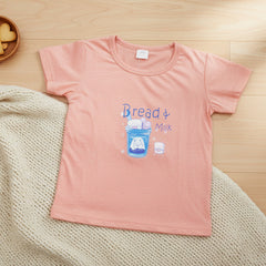 Bread & Milk Common Daily Use Summer Half Sleeves Girls T-Shirt